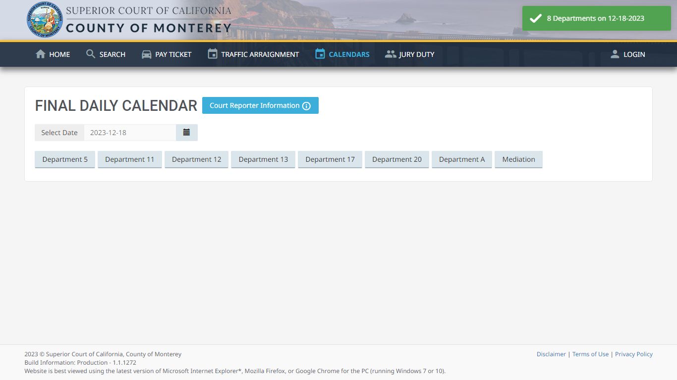 Public Portal - Superior Court of Monterey, County of Monterey